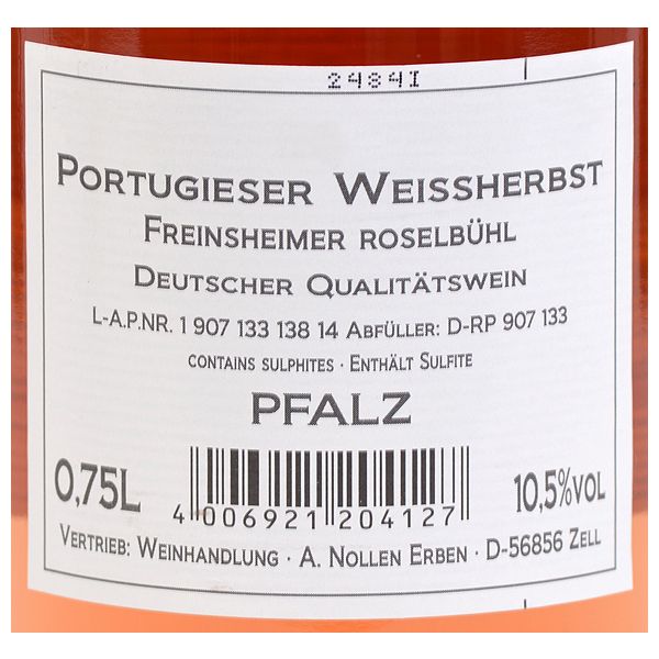 A. Nollen gourmet-weinhandel Erben 0,75l Weissherbst - Rosé lieblich Portugieser